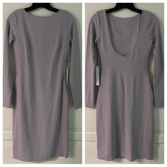 NEW Susana Monaco rianne dove gray long sleeve scoop back dress nwt 15930 - Picture 1 of 10